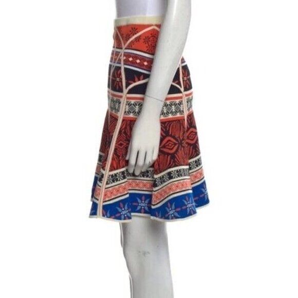 Diane Von Furstenberg Samara Desert Bands Printed Skirt Size Petite - Picture 14 of 15